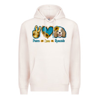Pale Pink Peace Love Cocker Spaniel Premium Hoodie - Jasminsmagicworld