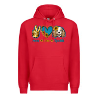 Red Peace Love Cocker Spaniel Premium Hoodie - Jasminsmagicworld