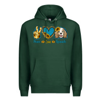 Sports Green Peace Love Cocker Spaniel Premium Hoodie - Jasminsmagicworld