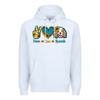 White Peace Love Cocker Spaniel Premium Hoodie - Jasminsmagicworld