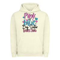 Pigment Pistachio pink or blue big sister loves you Urban Hoodie - MaliasSmallBusiness