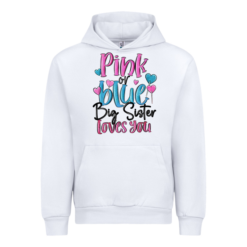 Pink Or Blue Big Sister Loves You Urban Hoodie by MaliasSmallBusiness | Teevron