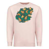 Pale Pink christmas gingerbread cookies patch Premium Sweatshirt - BundleAndBundleShop