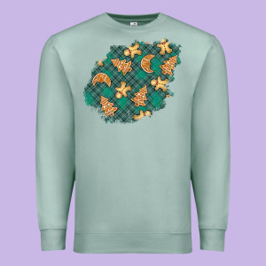 Christmas Gingerbread Cookies Patch Premium Sweatshirt Designed By Bundleandbundleshop