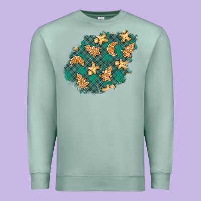 Christmas Gingerbread Cookies Patch Premium Sweatshirt Designed By Bundleandbundleshop