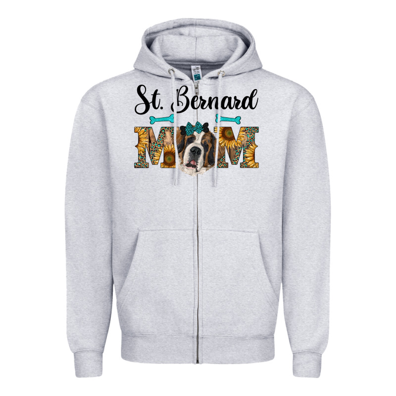 Western St. Bernard Mom Zipper Hoodie by RanaPortraitStore | Teevron