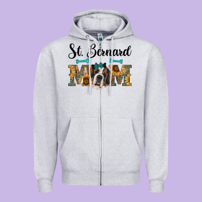 Western St. Bernard Mom Zipper Hoodie Designed By Ranaportraitstore