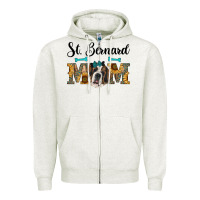Oatmeal Heather western st. bernard mom Zipper Hoodie - RanaPortraitStore