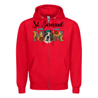 Red western st. bernard mom Zipper Hoodie - RanaPortraitStore