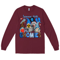 Burgundy scannin' with my gnomies Long Sleeve Tee - Zillion Design Studio