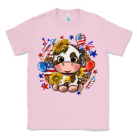 Bubblegum Pink cute cow fourth of july Classic Tee - texasbilliewilder