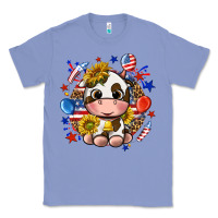Colony Blue cute cow fourth of july Classic Tee - texasbilliewilder