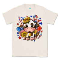 Natural cute cow fourth of july Classic Tee - texasbilliewilder