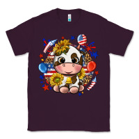 Plum cute cow fourth of july Classic Tee - texasbilliewilder