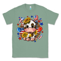 Sage cute cow fourth of july Classic Tee - texasbilliewilder