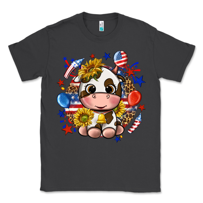 Cute Cow Fourth Of July Classic Tee by texasbilliewilder | Teevron