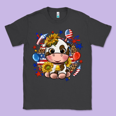 Classic Tee cute cow fourth of july