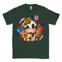 Sports Green cute cow fourth of july Classic Tee - texasbilliewilder