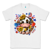 White cute cow fourth of july Classic Tee - texasbilliewilder