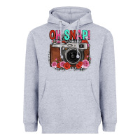 Heather Grey oh snap rose grey leopard vintage camera Heavyweight Hoodie - FaDigitalArtStudio