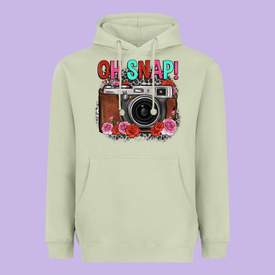Oh Snap Rose Grey Leopard Vintage Camera Heavyweight Hoodie Designed By Fadigitalartstudio