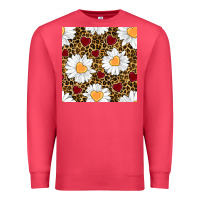 Cardinal valentines day daisy and leopard seamless pattern Premium Sweatshirt - BundleAndBundleShop