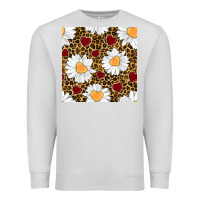 Dove Grey valentines day daisy and leopard seamless pattern Premium Sweatshirt - BundleAndBundleShop