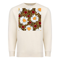 Sandshell valentines day daisy and leopard seamless pattern Premium Sweatshirt - BundleAndBundleShop