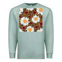 Seafoam valentines day daisy and leopard seamless pattern Premium Sweatshirt - BundleAndBundleShop