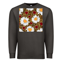 Smoke valentines day daisy and leopard seamless pattern Premium Sweatshirt - BundleAndBundleShop