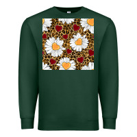 Sports Green valentines day daisy and leopard seamless pattern Premium Sweatshirt - BundleAndBundleShop