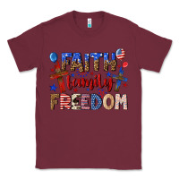 Burgundy faith family freedom Classic Tee - texasbilliewilder