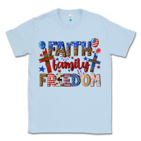 Dusty Blue faith family freedom Classic Tee - texasbilliewilder