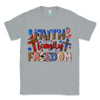 Heather Grey faith family freedom Classic Tee - texasbilliewilder