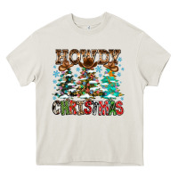 Cream Howdy Christmas Heavy Core Tee - CowhideDigitalArt