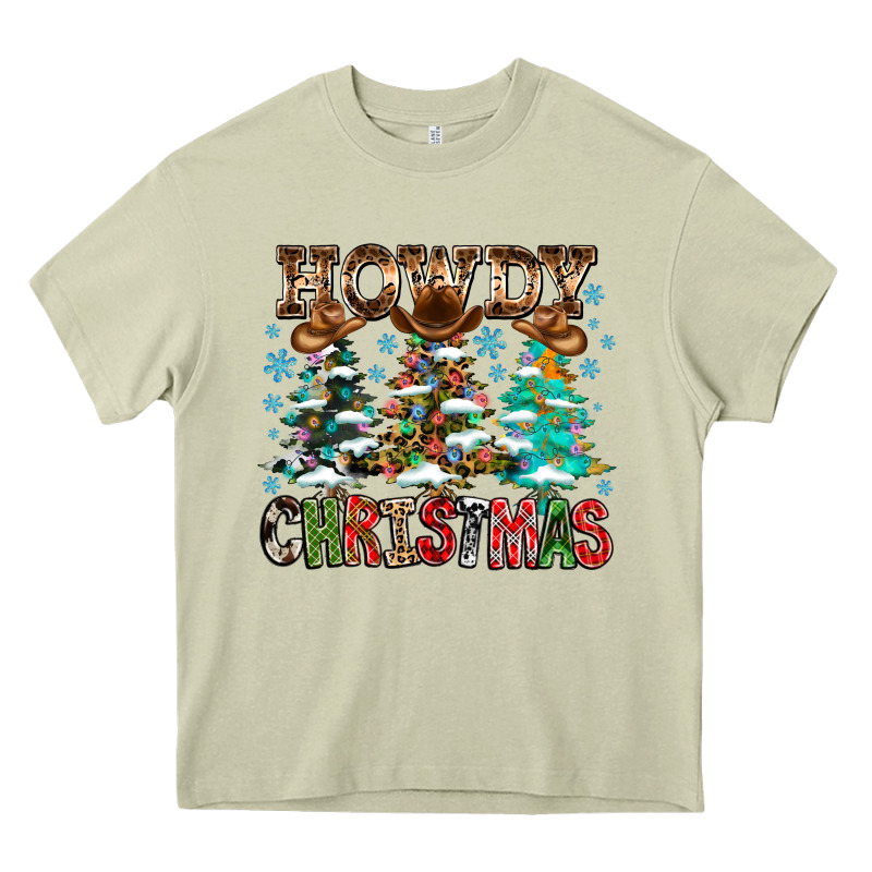 Howdy Christmas Heavy Core Tee by CowhideDigitalArt | Teevron