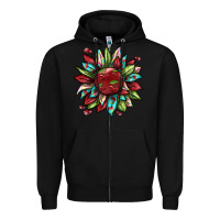 Black Cherry sunflower Zipper Hoodie - texasbilliewilder