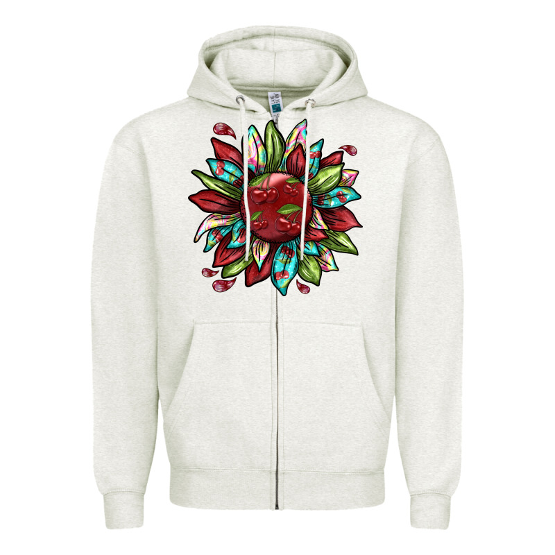 Cherry Sunflower Zipper Hoodie by texasbilliewilder | Teevron