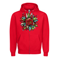 Red Cherry sunflower Zipper Hoodie - texasbilliewilder