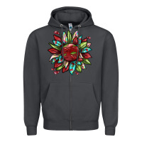 Smoke Cherry sunflower Zipper Hoodie - texasbilliewilder