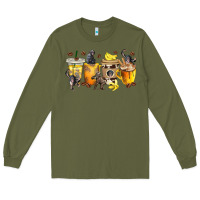 Army Green monkey coffee cups Long Sleeve Tee - texasbilliewilder