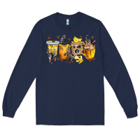 Navy monkey coffee cups Long Sleeve Tee - texasbilliewilder
