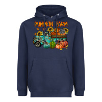 Navy pumpkin farm Heavyweight Hoodie - RacoonDesign