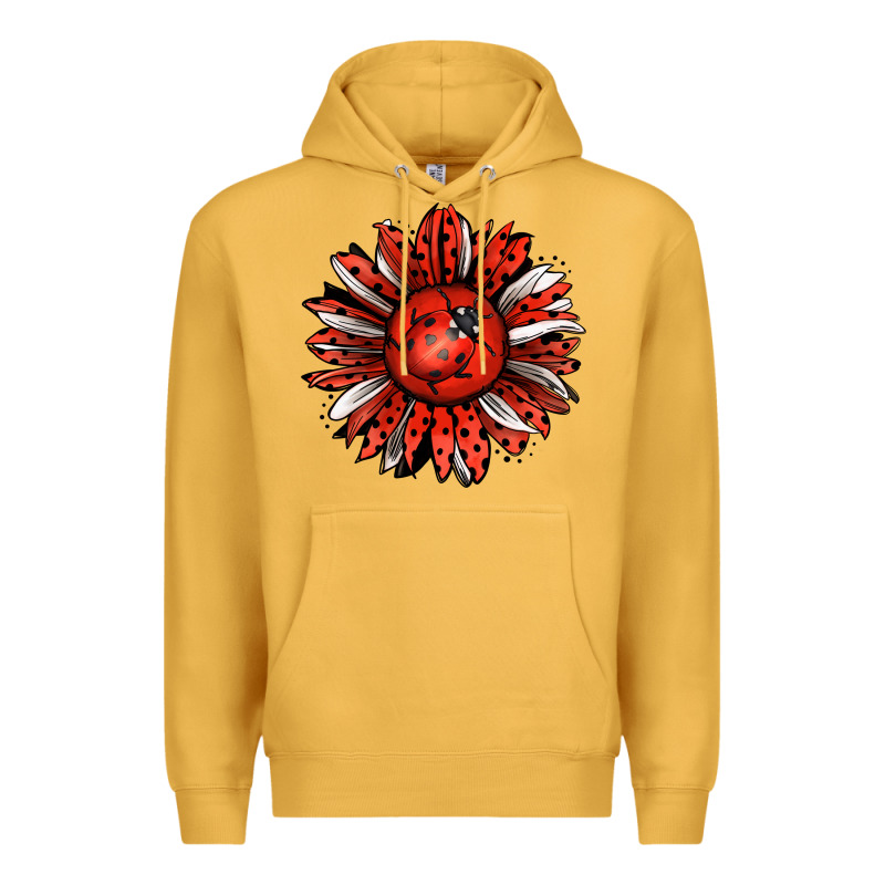 Ladybug Sunflower Premium Hoodie by Jasminsmagicworld | Teevron