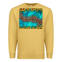 Antique Gold leopard turquoise sunflower Premium Sweatshirt - JahusDesignShop