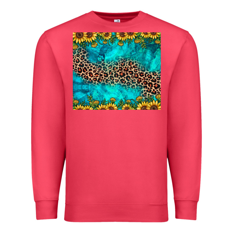 Leopard Turquoise Sunflower Premium Sweatshirt by JahusDesignShop | Teevron