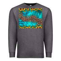 Charcoal Heather leopard turquoise sunflower Premium Sweatshirt - JahusDesignShop