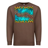 Chestnut leopard turquoise sunflower Premium Sweatshirt - JahusDesignShop