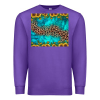 Purple leopard turquoise sunflower Premium Sweatshirt - JahusDesignShop