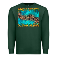 Sports Green leopard turquoise sunflower Premium Sweatshirt - JahusDesignShop